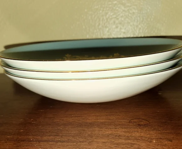 Vintage Lifetime Wedding China Co. Semi-Vitreous Gold Turquoise Crown Set